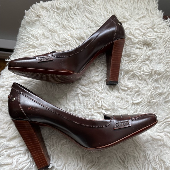 Celine leather work pumps Size 37.5 - Brown/Burgundy colour - Picture 2 of 4